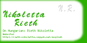 nikoletta rieth business card